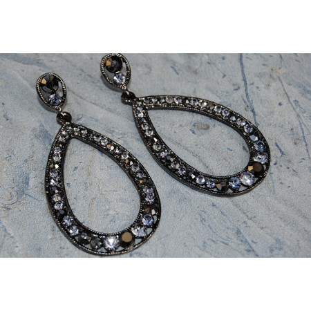 Crystal Studded Diamond Dangler Earrings